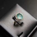 Green Chalcedony Imitation Ring for Women