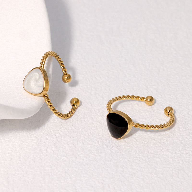 Minimalist Geometric Gold Stainless Steel Open Ring