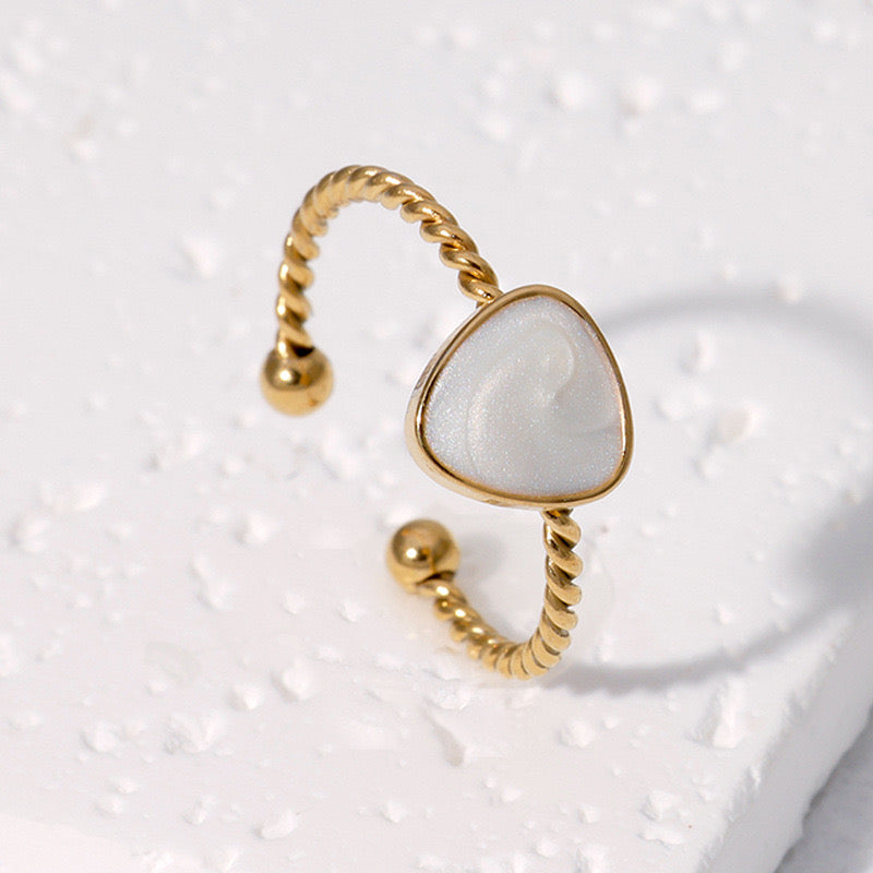 Minimalist Geometric Gold Stainless Steel Open Ring