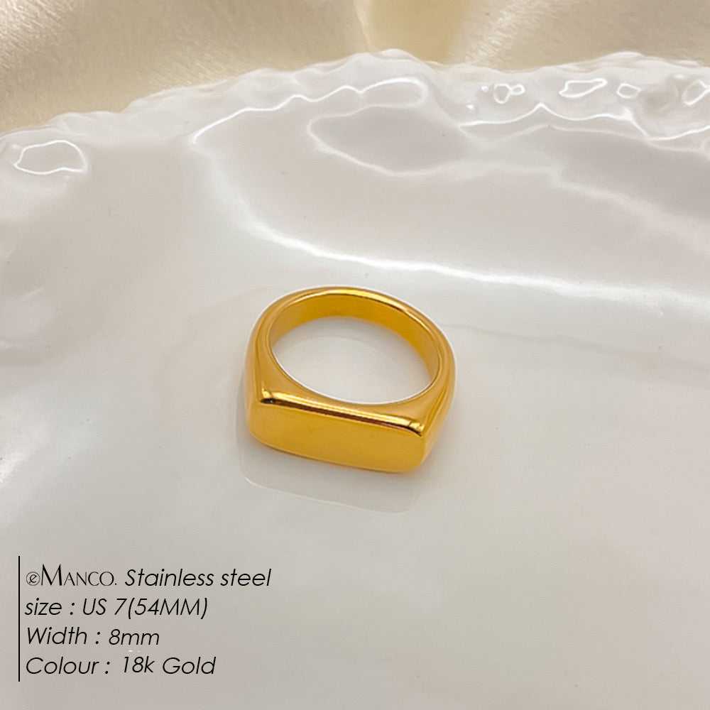 Retro Minimalist Titanium Steel Bar Ring