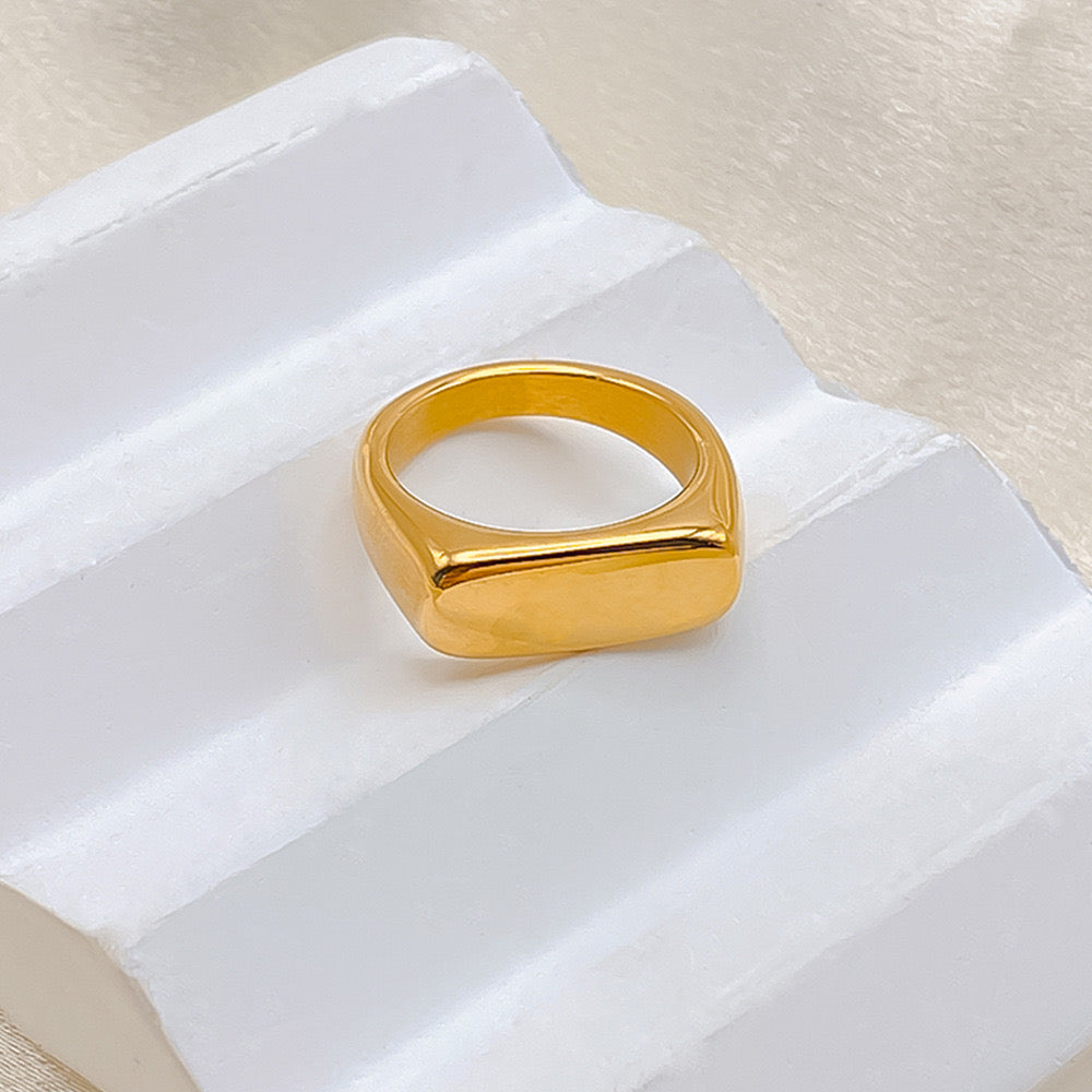 Retro Minimalist Titanium Steel Bar Ring