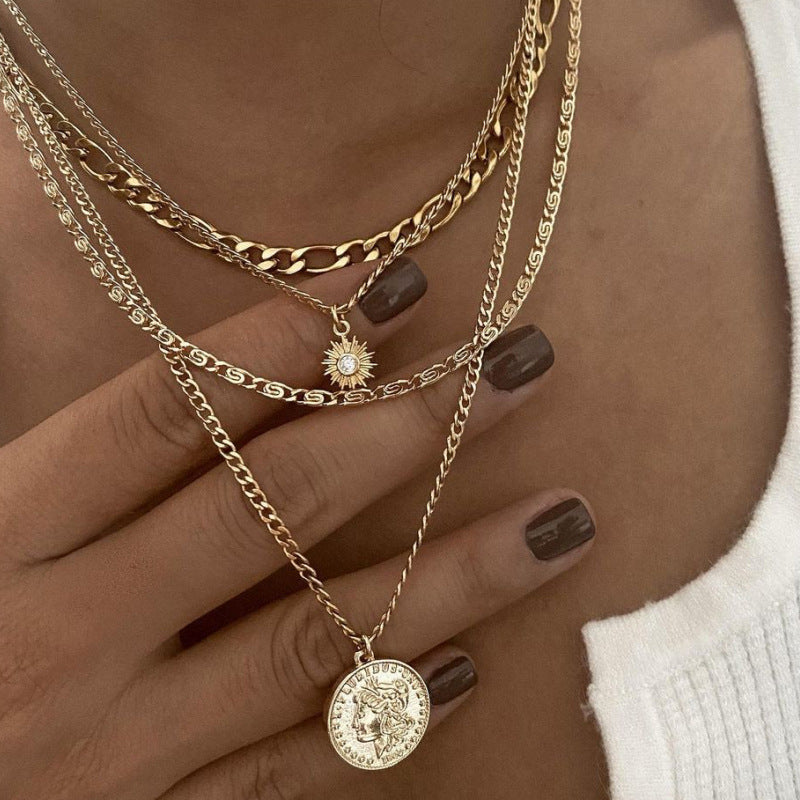 Gold & Silver Plated Long Pendant Necklace for Women – Minimalist Layered Chain Jewelry, Dainty Luxury Gift