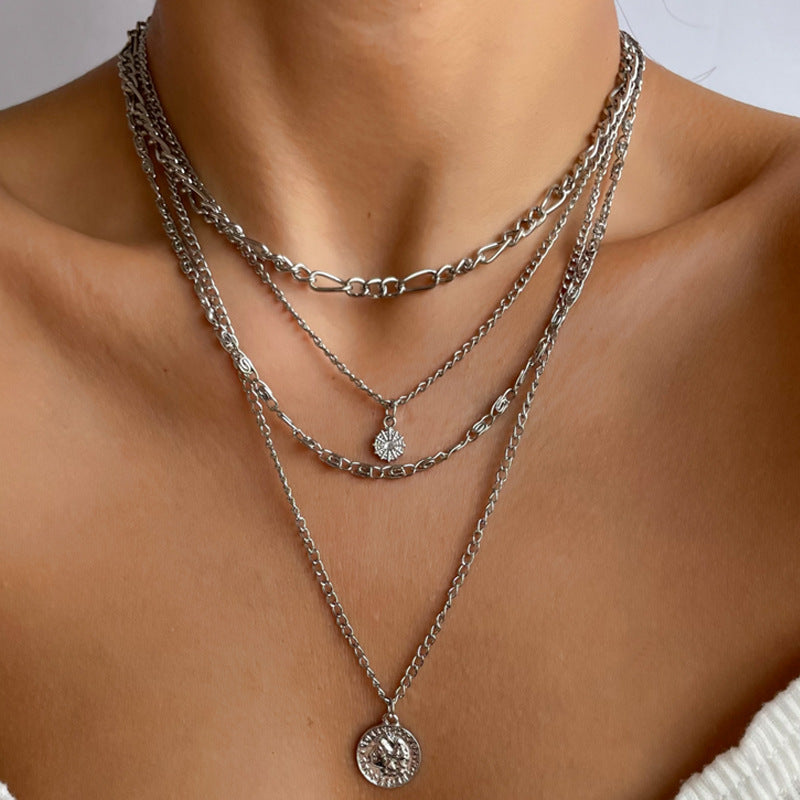 Gold & Silver Plated Long Pendant Necklace for Women – Minimalist Layered Chain Jewelry, Dainty Luxury Gift