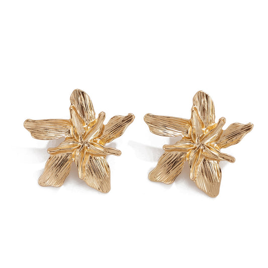 Gold & Silver Plated Boho Floral Tassel Earrings – Vintage Double-Layer Flower Drop Earrings for Women, INS Trendy Statement Jewelry