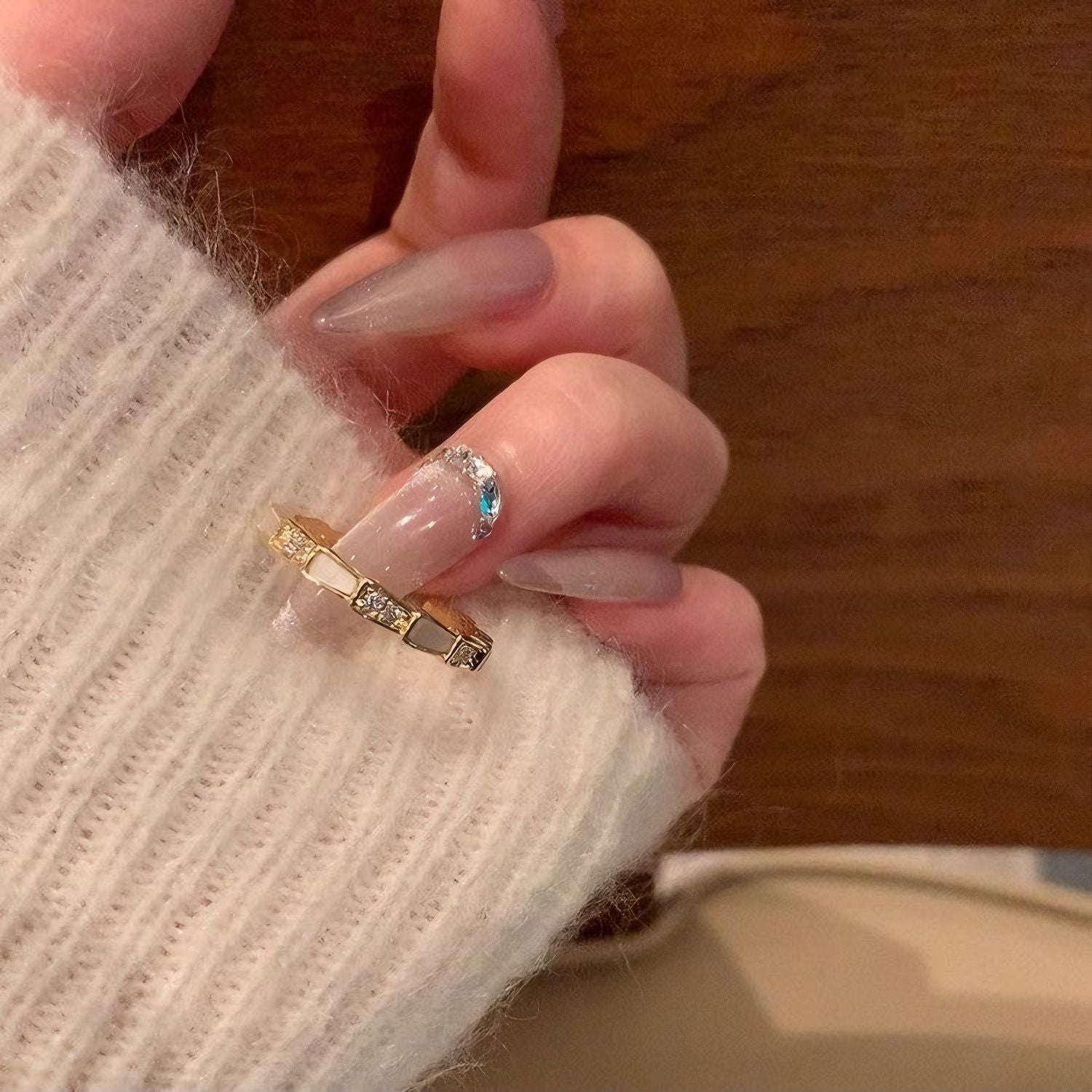 Adjustable Open Ring for Women | Butterfly Pearl Design | Minimalist Luxury Statement Jewelry