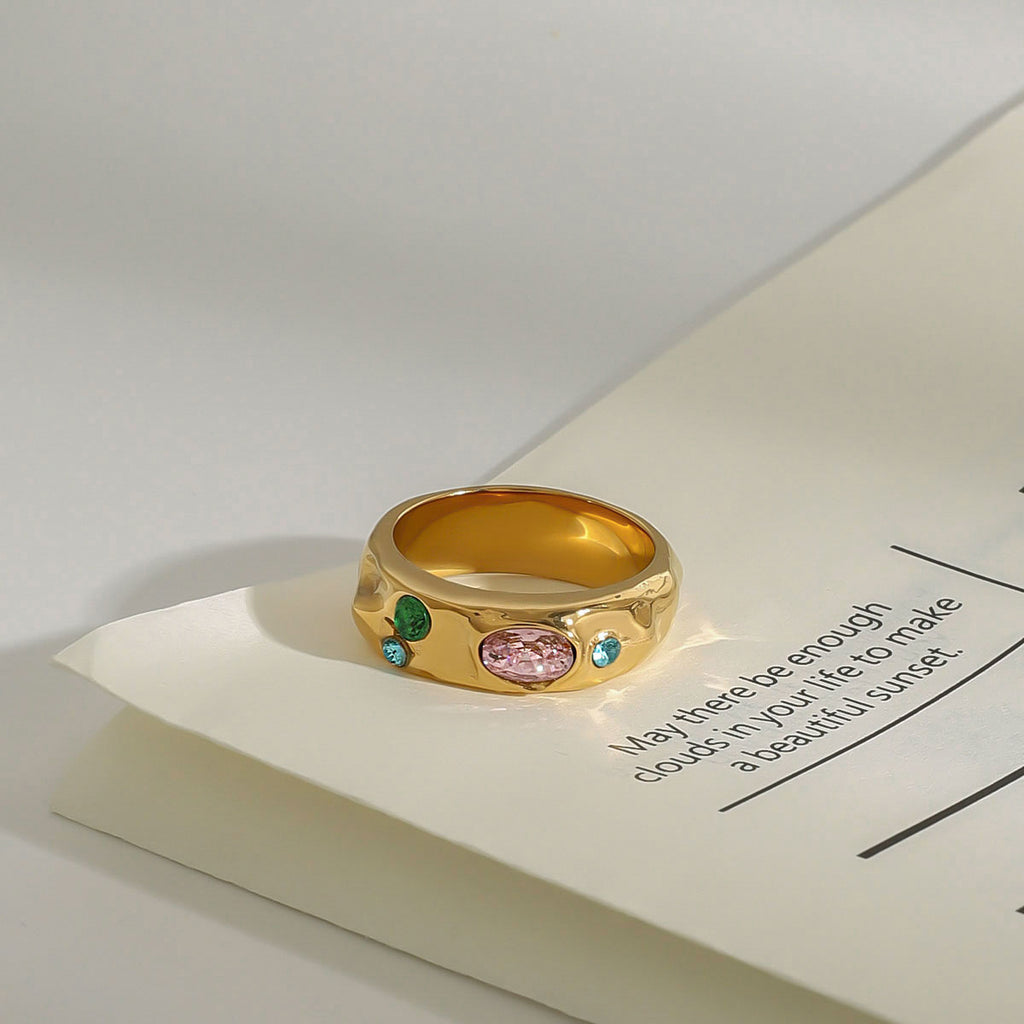 Zircon Stainless Steel Ring for Women – Luxury Titanium Band, Minimalist High-End Jewelry That Never Fades