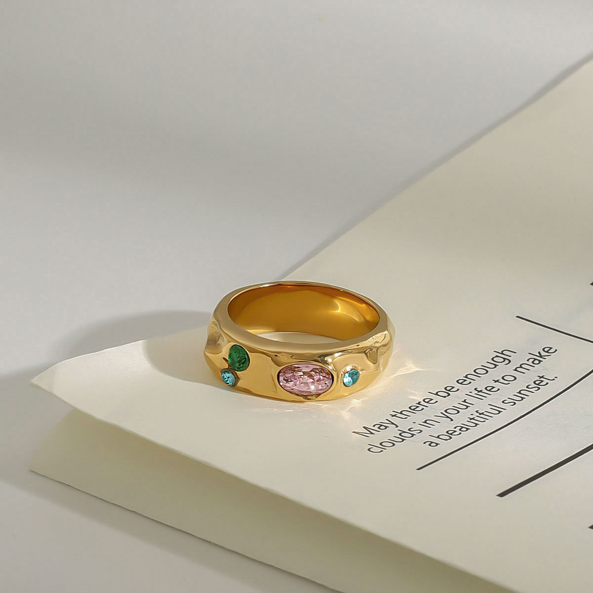 Zircon Stainless Steel Ring for Women – Luxury Titanium Band, Minimalist High-End Jewelry That Never Fades