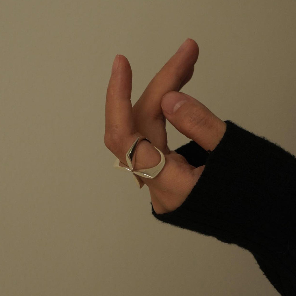 Cross Design Stainless Steel Ring – Minimal Luxury Statement for Women