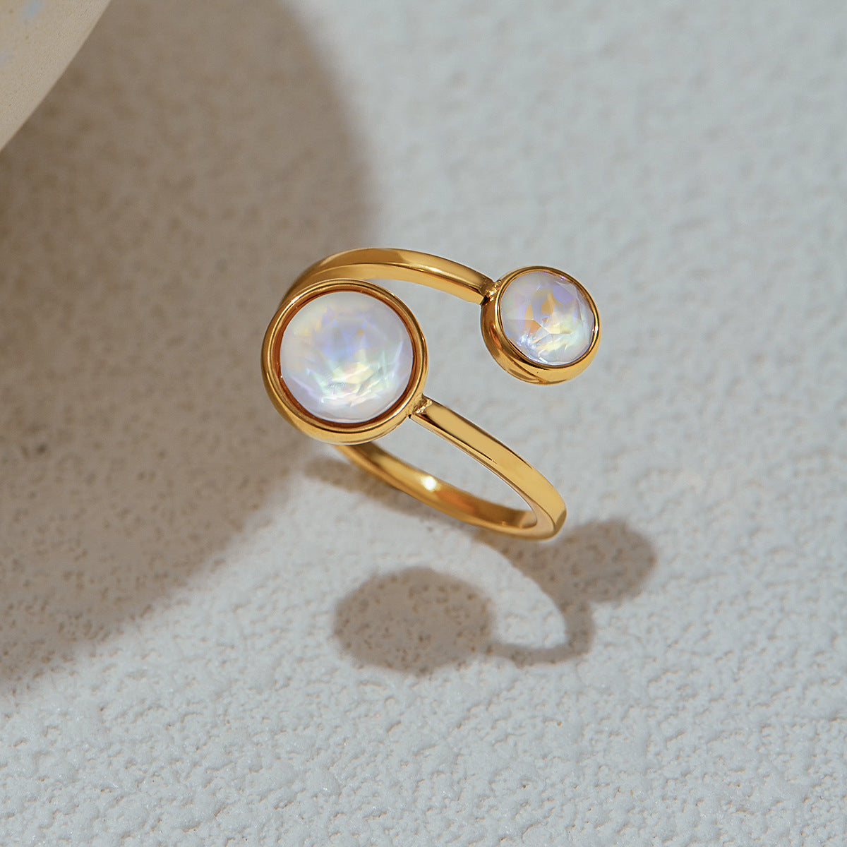 Luxury Zircon Stainless Steel Ring – European Style Titanium Steel | Waterproof, Non-Fading Elegant Jewelry for Women