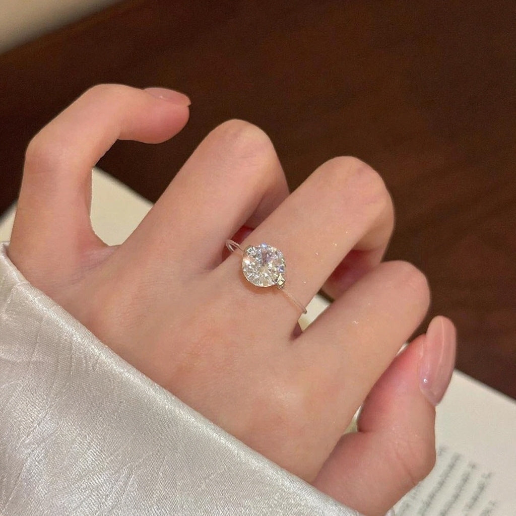 “Mermaid Tear” Crystal Ring – Luxury Women’s Statement Ring, Unique Iridescent Design, Elegant Adjustable Band