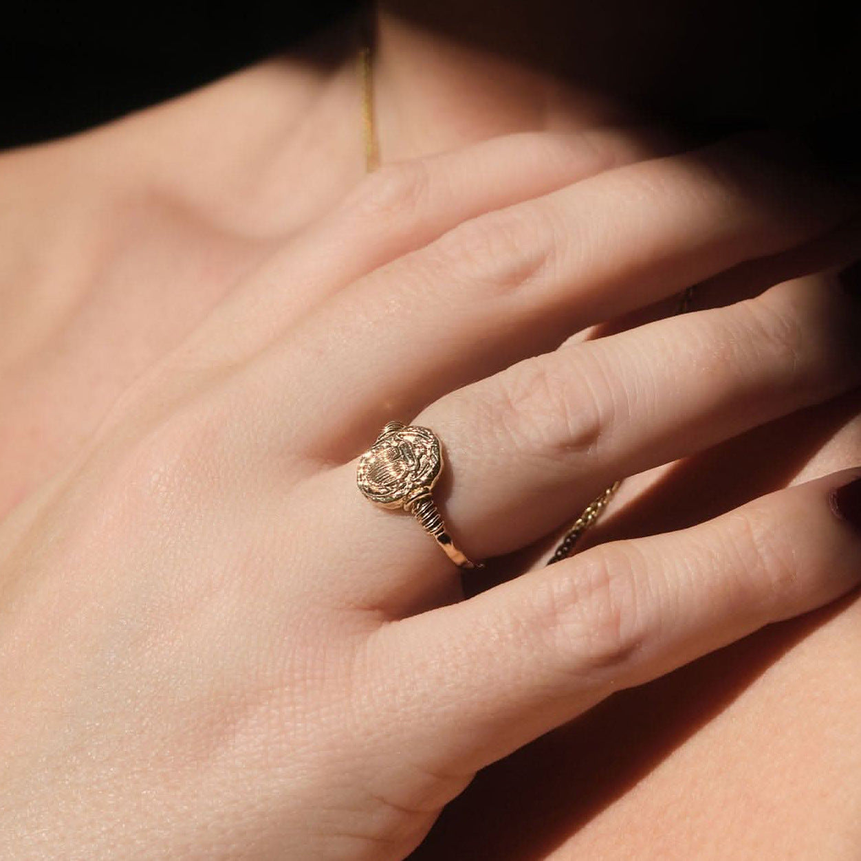 Vintage Ladybug Coin Ring for Women – Stainless Steel Retro Statement Jewelry, Unique High-End Titanium Steel Ring